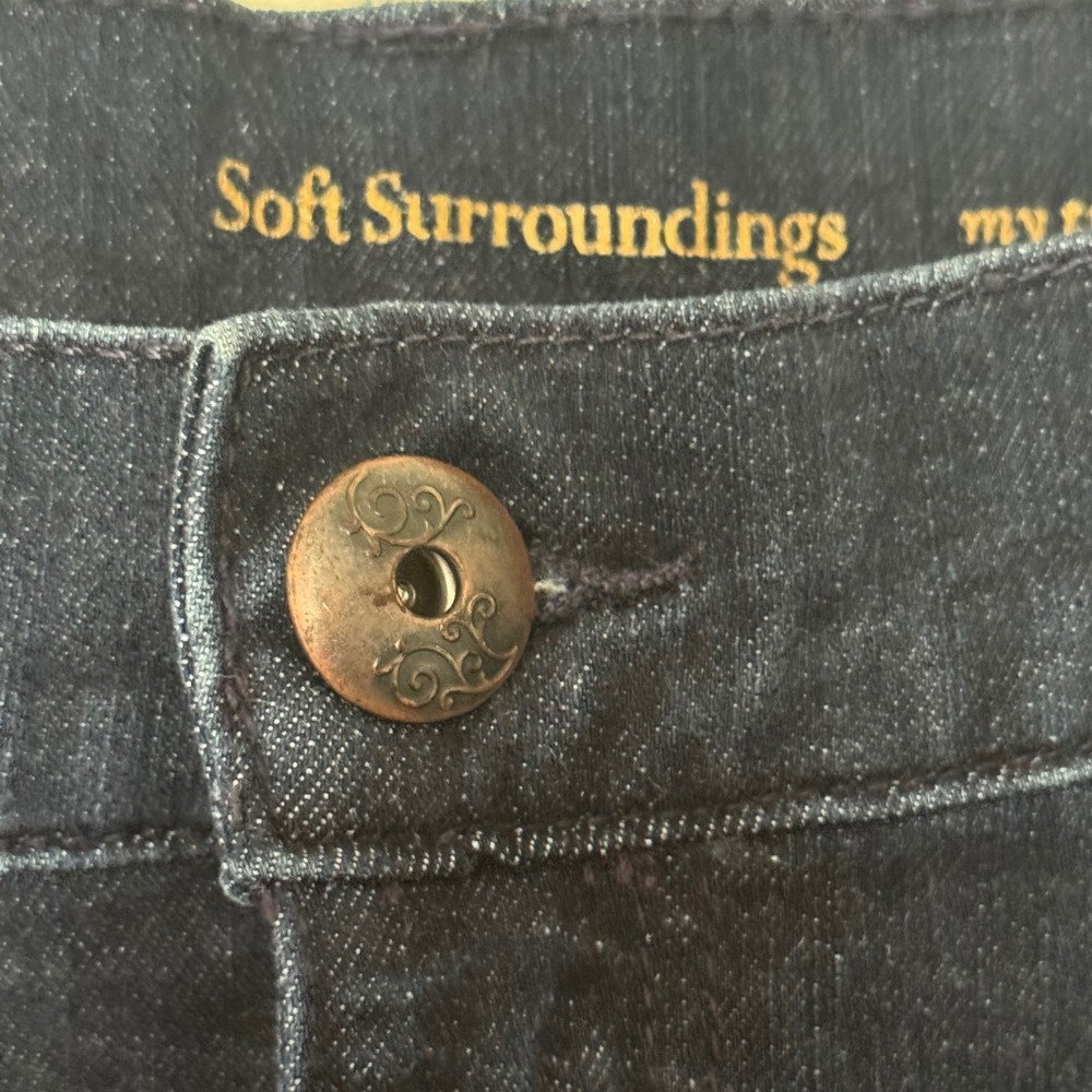 Soft Surroundings Straight Leg Jeans Indigo Blue Stretch Tall Women Size 10 Tall - Picture 2 of 5